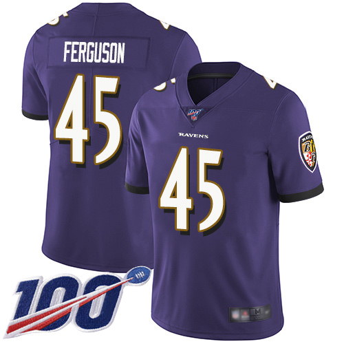 Baltimore Ravens Limited Purple Men Jaylon Ferguson Home Jersey NFL Football #45 100th Season Vapor Untouchable->women nfl jersey->Women Jersey